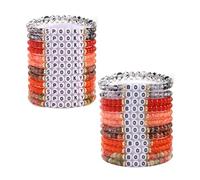 MALSSE Bracelet en perles de verre robuste et tendance - S'adapte à toutes les tailles de poignet - Design unique - Accent tendance