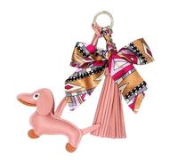 MALSSE Breloque en cuir tendance teckel unique pendentif sac écharpe chien convient pour les jeunes femmes et les amoureux des animaux domestiques, Alliage de zinc, cuir synthétique