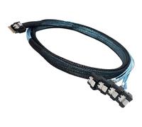 MALSSE Câble adaptateur 4 ports SAS4.0 8654 4I vers 4 ports 7P Connecteur 90D à angle droit Haute compatibilité pour utilisation centre de données Câble adaptateur de stockage