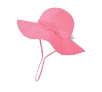 MALSSE Chapeau de soleil pour bébé en coton à larges bords avec nœud papillon pour bébé, rose rouge, 2- 4 ans