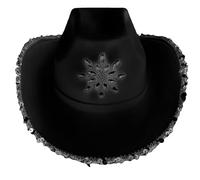 MALSSE Chapeaux de cowboy à bords roulés avec strass couronne pour bal de fin d'année, banquet, fête, paillettes pour adulte prenant des photos, feutres, bords larges occidentaux