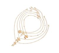MALSSE Collier élégant avec pendentif en forme de nœud - Longueur réglable - Pour les jeunes femmes à la recherche de styles quotidiens, 1, Chaîne en cuivre + chaîne en fer plaqué cuivre + alliage