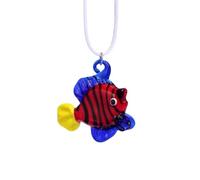 MALSSE Collier élégant en corde avec pendentif en forme de poisson - Longueur réglable