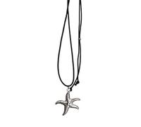 MALSSE Collier pratique en forme d'étoile de mer avec cordon noir réglable et confortable pour femme élégante