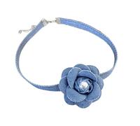 MALSSE Collier ras du cou gothique avec grande fleur pour femme et fille