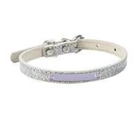 MALSSE Collier réglable pour chiot avec plaque nominative mignonne - Plusieurs tailles - Confortable - En cuir synthétique souple - Rembourré - Personnalisable