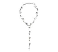 MALSSE Collier tendance en acier inoxydable avec breloque épine/étoile - Longueur réglable - Bijoux pour femme - Ornement de fête, taille unique, Comme décrit, Comme décrit.