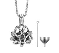 MALSSE Collier urne funéraire pour animaux de compagnie, pendentif en forme de fleur, pendentif urne souvenir pour animal domestique, bijoux pour urne commémorative