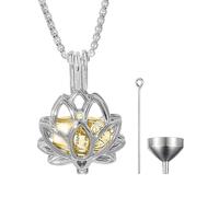 MALSSE Collier urne funéraire pour animaux de compagnie, pendentif en forme de fleur, pendentif urne souvenir pour animal domestique, bijoux pour urne commémorative
