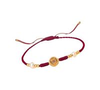 MALSSE Cordon rouge tissé à la main avec breloque en argent complexe fait à la main pour les occasions de bon augure Corde rouge porte-bonheur, taille unique, Comme décrit