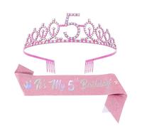 MALSSE Couronne d'anniversaire étincelante et attrayante pour filles, fournitures de fête, accessoires de reine, couronnes d'anniversaire pour filles