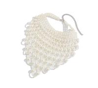 MALSSE Élégant collier de perles baroques avec pampilles en maille délicate pour les soirées et les tenues décontractées quotidiennes