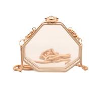 MALSSE Élégant sac à bandoulière carré transparent sac à main de soirée avec sangle de chaîne acrylique sac à main bandoulière pour bureau et école sac à main transparent, 03Style, One Size
