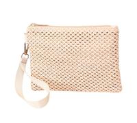 MALSSE Élégant sac à main à bandoulière pour femme en paille tissée - Petit sac polyvalent à fermeture éclair - Sac à main décontracté en paille, D, One Size