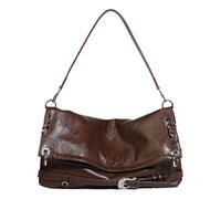 MALSSE Élégant sac à main noir sous les bras pour un usage quotidien en cuir PU sac à main sac à main décontracté aisselle sac pour femme mode épaule, marron, One Size