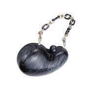 MALSSE Élégant sac en acrylique avec chaîne pour mariage et soirée, sac à main à bandoulière, accessoire de mode, pochette de fête tendance, Noir , One Size