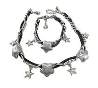 MALSSE Ensemble de bijoux élégants avec pendentif étoile HighSense - Bracelets tendance vintage - Pour femme