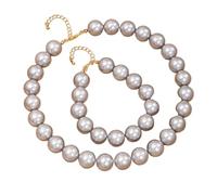MALSSE Ensemble de bijoux sophistiqués en acrylique coloré avec collier de perles et accessoires tendance pour femmes et filles, taille unique, Comme décrit, Comme décrit.