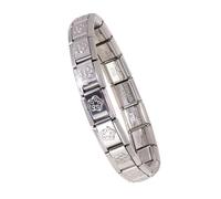 MALSSE Ensemble de breloques personnalisables de style italien en acier inoxydable robuste pour personnaliser les bijoux tendance pour femmes et dames à porter au quotidien, taille unique, Comme