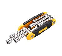 MALSSE Ensemble de clés à douille pliantes - Tournevis à écrou portable - Outil à main domestique 6 en 1 à douille hexagonale