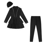 MALSSE Ensemble de maillots de bain 3 pièces musulmans pour femmes, couverture modeste, maillots de bain simples, maillots de bain bikinis, maillot de bain de sport, couverture complète pour femmes