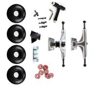 MALSSE Ensemble roue de skateboard en alliage d'aluminium avec supports de camion, pièces et accessoires de roulement