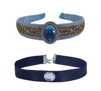 MALSSE Ensemble serre-tête et collier ras du cou de princesse confortable pour fête d'anniversaire d'enfant et accessoire de déguisement