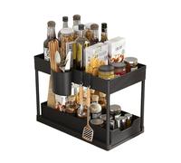 MALSSE Étagère coulissante polyvalente avec paniers robustes et supports pour accessoires de maison, fournitures de cuisine pour organiser les organisateurs de cuisine