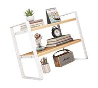 MALSSE Étagère de bureau au design simple pour bureau en fer et bois, étagère d'étudiant, solution de rangement pour économiser de l'espace