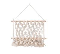 MALSSE Étagère de rangement en corde de coton faite à la main - Pratique - À fixer au mur - Pour livres et livres tissés à la main - Décorations suspendues