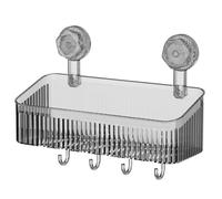 MALSSE Étagère de salle de bain avec ventouses puissantes - Support de rangement transparent à ventouse