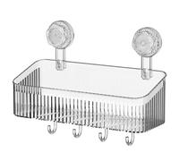 MALSSE Étagère de salle de bain avec ventouses puissantes - Support de rangement transparent à ventouse