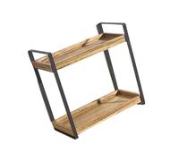 MALSSE Étagère de salle de bain en bois robuste avec 2 niveaux - Accessoire pour cuisine et maison - Solution de rangement pour cosmétiques