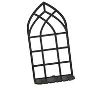 MALSSE Étagère flottante rétro en bois creux avec cadre de fenêtre - Support de rangement mural pour cristaux, plantes - Décoration d'intérieur - Organisateurs muraux uniques