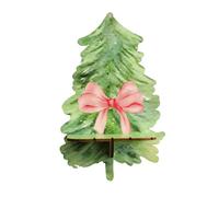 MALSSE Étagère murale flottante en bois pour sapin de Noël avec nœud papillon - Idéal pour les festivals, la maison, le bureau