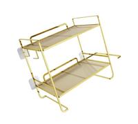 MALSSE Étagère murale multifonction à 2 niveaux pour articles de toilette, installation rapide et sans perçage