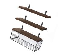 MALSSE Étagères de rangement en bois pour salle de bain - Design robuste - Design flottant - Décoration d'intérieur - Étagère polyvalente