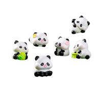 MALSSE Figurines Pandas Minis Décors Jouets Imperméables Ensembles de Jeux Poupée Miniature Figurines de Jardin Figurines de Gâteaux Décorations de Fêtes Favor Résine