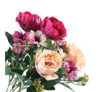 MALSSE Fleur artificielle en soie colorée pour la maison, fête, décoration de bureau, installation facile, couleur vibrantée, pas besoin d'arrangements de fleurs artificielles bleu eau