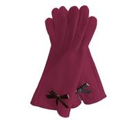 MALSSE Gants d'hiver chauds pour femme avec doublure en peluche, coupe-vent, doux, chauffe-mains courts pour activités de plein air, Rouge, taille unique