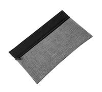 MALSSE Grande trousse à crayons 24 x 12 cm en polyester avec fermeture éclair - Sac de rangement pour crayons de voyage - Pour bureau, école, stylo multifonction, gris, 240mm Wx140mm H