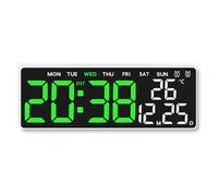 MALSSE Horloge numérique LED avec affichage de l'heure, de la date et de la température pour un accès pratique à la maison