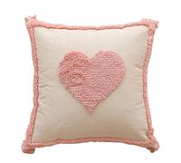 MALSSE Housse de coussin amovible pour femme contemporaine motif cœur confortable espace de vie maison style de vie oreiller confort