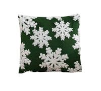 MALSSE Housse de coussin de Noël en peluche douce avec flocon de neige en peluche pour offrir et confortable à la maison, 1 housse de coussin en velours flocon de neige