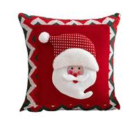 MALSSE Housse de coussin décorative Père Noël bonhomme de neige 45 x 45 cm en coton doux mélangé taie d'oreiller pour canapé chaise Noël