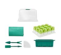 MALSSE Kit de démarrage pour fleurs - Récipient de culture pour balcon, jardin, semis, boîte de propagation - Accessoires - Plateau de germination de plantes transparent