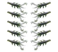 MALSSE Lot de 10 leurres pour pêche en eau douce en PVC souple pour crevettes et crevettes