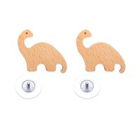 MALSSE Lot de 2 crochets en bois en forme d'animal pour armoire, tiroir, porte avec dos adhésif, fournitures de décoration d'intérieur, crochet mural de bureau