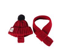 MALSSE Lot de 2 écharpes et chapeaux tricotés pour chiots, chiens, chats, automne et hiver, tenues pour animaux de compagnie