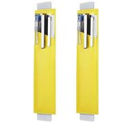 MALSSE Lot de 2 porte-stylos réglables avec bandes élastiques en cuir pour stylo, journal, crayons à couverture rigide, résistant à l'eau, jaune